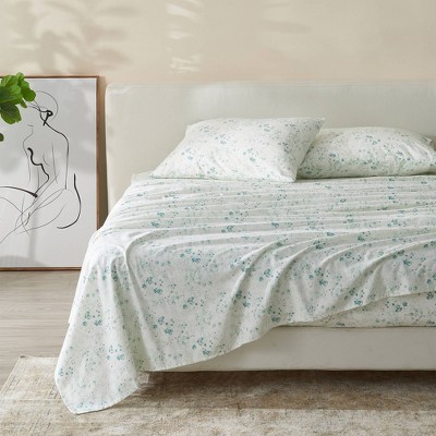 100% Turkish Cotton Vintage Printed Flannel Sheet Set - Patina Vie