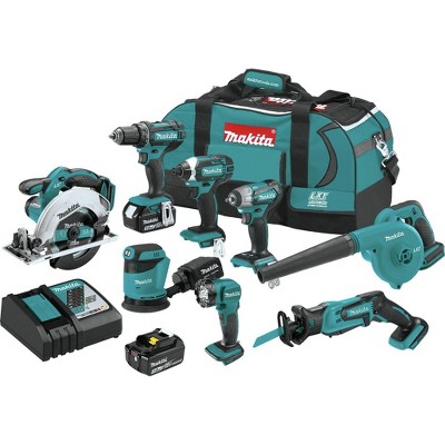 Makita XT801X1 18V LXT Lithium-Ion 8-Tool Cordless Combo Kit (3 Ah)