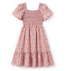 PATPAT Family Matching Outfits Boho Floral Print Square Neck Puff Sleeve Smocked Dress and Short Sleeve T-Shirts Matching Set - 2 of 4