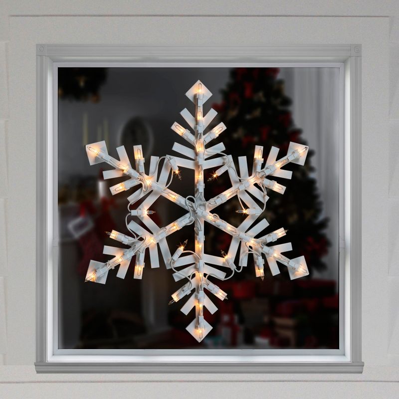 Northlight 15.5" White Lighted Snowflake Christmas Outdoor Window Silhouette, 2 of 6