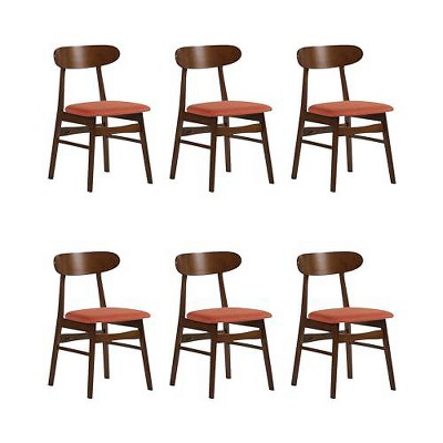 New Classic Furniture, Morocco Orange Solid Wood Dining Chair (Set of 6)