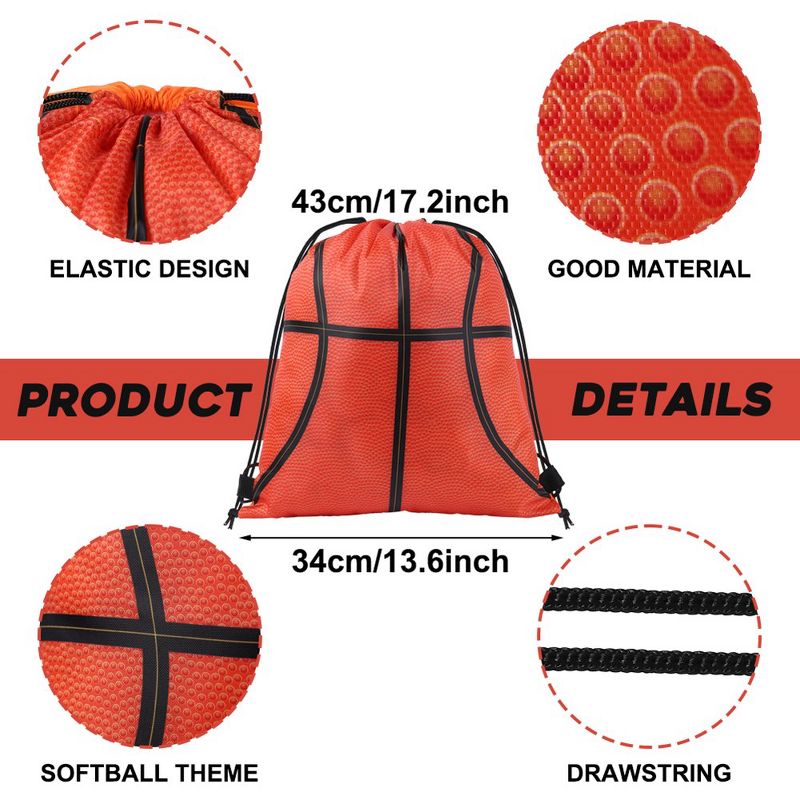 24PCS Drawstring Bags, 16.5x13.3inch Bulk Drawstring Cinch Bags, Drawstring Bag Sack Pack String Bag for Sports Gym Travel, 2 of 6