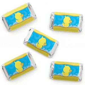 Big Dot of Happiness Ducky Duck - Mini Candy Bar Wrapper Stickers - Baby Shower or Birthday Party Small Favors - 40 Count - 1 of 4