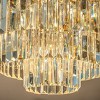ALOADECOR 8-Lights Modern Antique Gold 4-Tier Round Fringe Crystal Flush Mount Ceiling Light - 4 of 4