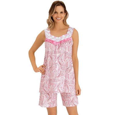 Collections Etc Paisley Print Short Set