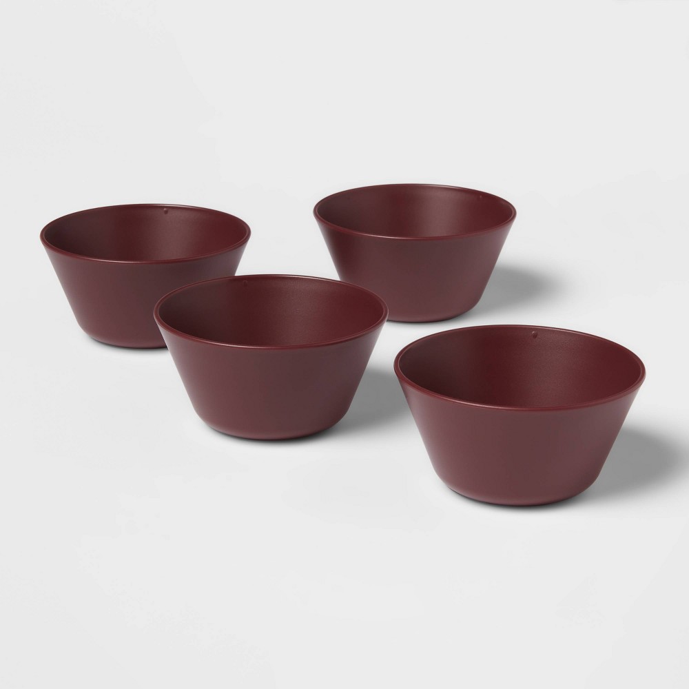 7.9oz 4pk Plastic Mini Bowls Red - Room Essentials