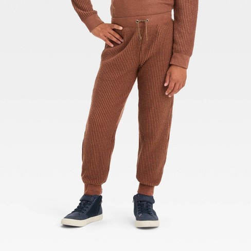Boys' Thermal Knit Jogger Pants - Cat & Jack™ Brown S : Target