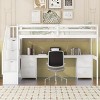 Streamdale Twin Size Loft Bed Frame with Built-in Desk and Double Storage Drawers,White - 3 of 4