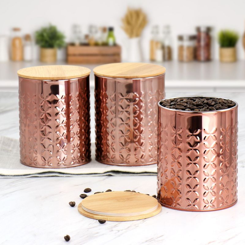 MegaChef 3 Piece Aluminum Canister Set in Copper, 3 of 7