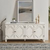 Lirago Mid Century Modern Sideboard Buffet Cabinet 15.75"D x 65.55"W x 30.2"H White Symmetrical Geometric Accent Storage Cabinet Large Console Table - 2 of 4