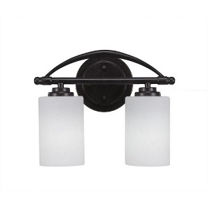 Toltec Lighting Marquise 2 - Light Vanity in  Dark Granite with 4" White Muslin Shade - 1 of 1