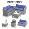 4-Piece Rattan Patio Set – Modular Sectional with Storage Box & Glass Table, Weather-Resistant for Outdoor Lounge, Balcony - 3 of 4