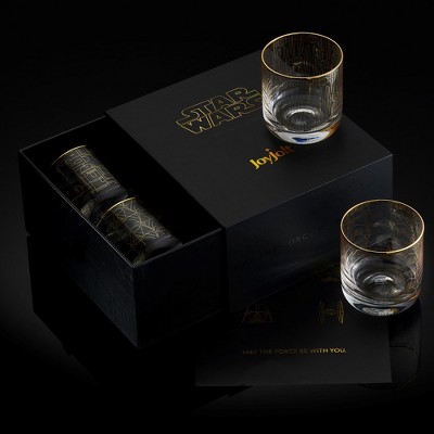 JoyJolt Star Wars Gold Deco Glass Set of 4, 10oz
