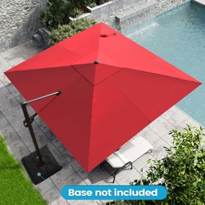 Crestlive Products 11FT Square Cantilever Umbrella Outdoor 360 Degree Rotation Offset Umbrella 6 Heights Adjustable Cantilever Patio Umbrella - 1 of 4