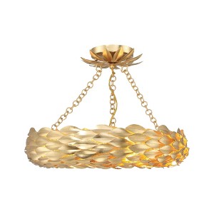 Crystorama Lighting Broche 6 - Light Semi-Flush Mount in  Antique Gold - 1 of 1