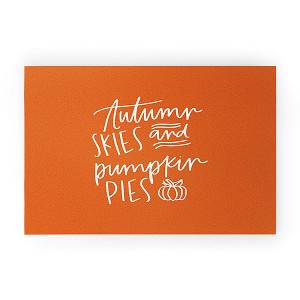 Chelcey Tate Autumn Skies And Pumpkin Pies Orange  Looped Vinyl Welcome Mat - Society6 - 1 of 4