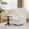 Upholstered Swivel Rocker Chair, 360° Glider, High-End Modern Design, Plush Comfort, Low-Noise, Easy Assembly for Living Room, Office, White - 4 of 4