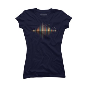 Junior's Design By Humans Nature's Music - Sound Wave By NomAdartStudio T-Shirt - 1 of 3