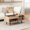 Costway Lift Top Coffee Table with Storage Hidden Compartment Cabinet & Open Shelf Black/Brown/Natural - 2 of 4