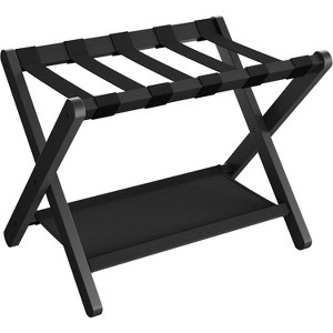 Luggage Rack, Folding Suitcase Stand with Storage Shelf, for Guest Room, Hotel, Bedroom - 1 of 4