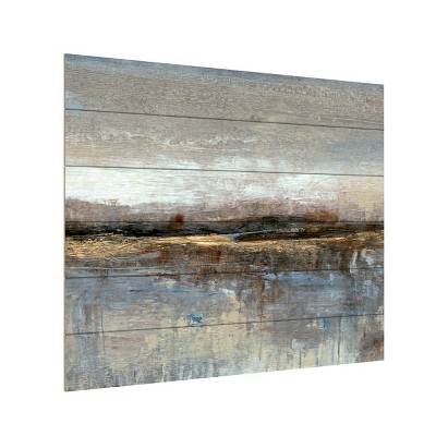 Tim Otoole 'grey Mist Ii' Wood Slat Art : Target