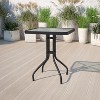 Emma and Oliver 23.5" Square Tempered Glass Metal Table - 2 of 4
