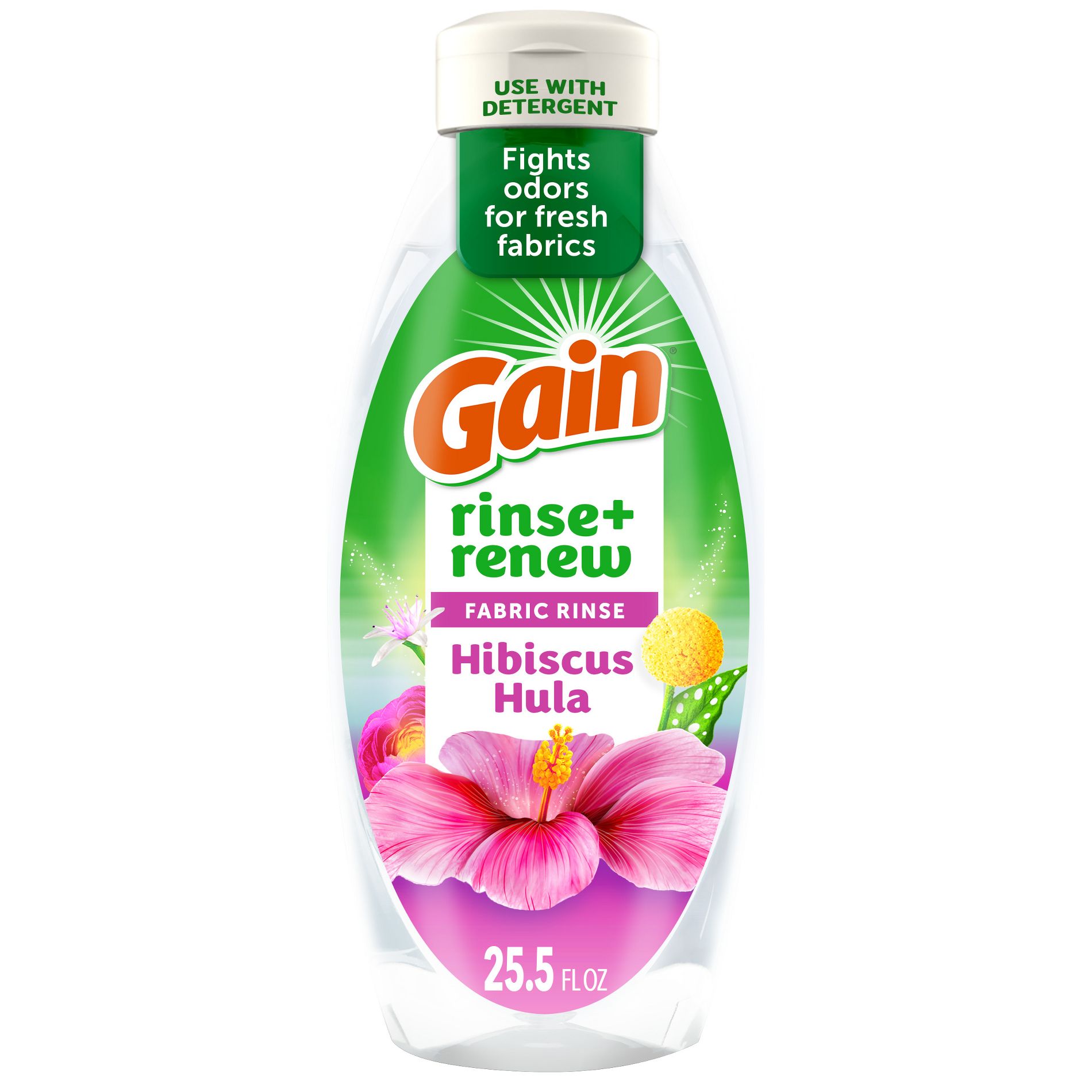 Gain Rinse + Renew Fabric Rinse - Hibiscus Hula - Rinse Out Odors - 25.5 fl oz