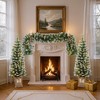 NAYSAYE Artificial Tree 3 Piece Christmas Set with Wreath and Entrance Trees for Holiday Decorations, White and Green, 19.7"*19.7"*47.2" - 2 of 4