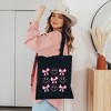 City Creek Prints Smiley Face Coquette Chart Canvas Tote Bag - 15x16 - Black - 2 of 2