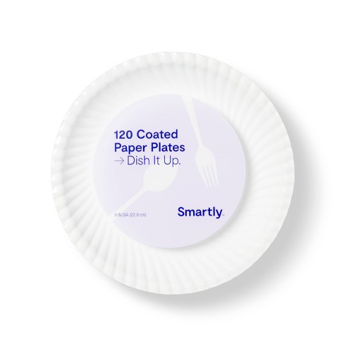 Coated Disposable Paper Plates - 9- 120ct - Smartly™