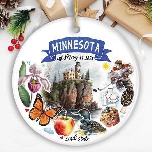 Artistic Minnesota State Themes and Landmarks Christmas Ornament| OrnamentallyYou - 1 of 4