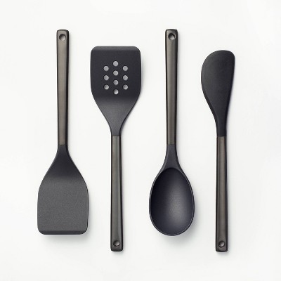 Black 6-Piece Nylon Kitchen Utensils Multifunction Shovel Spoon Set  Non-Stick Kitchen Tools Set Food Tongs Kitchen Kit