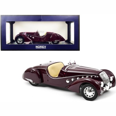 1937 Peugeot 302 Darl'mat Roadster Dark Red 1/18 Diecast Model Car by Norev