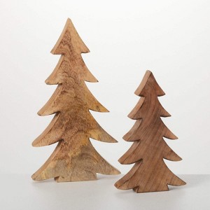 Sullivans 10" & 14.25" Mango Wood Medium Tree Accents Set of 2 - 1 of 4