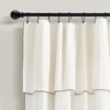 Modern Faux Linen Embroidered Edge With Attached Valance Window Curtain Panels Light Linen 52X84 Set - 2 of 4