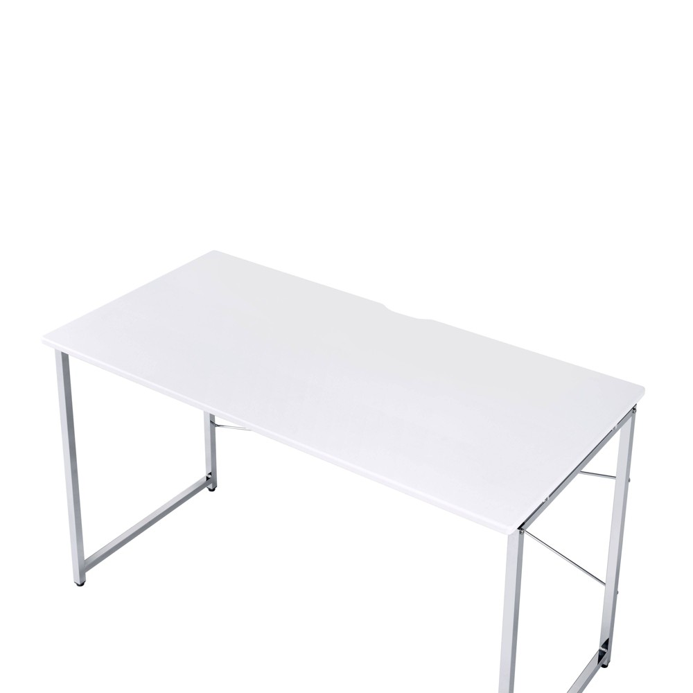 Photos - Bedroom Set 47" Tennos Vanity Table White Chrome Finish - Acme Furniture