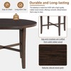 5-Piece Dining Set, Retro Round Table and 4 Chairs with X-shaped Backrest, Natural/Espresso-ModernLuxe - 4 of 4