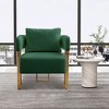 Modern Decorative 2PC Teddy Fleece Upholstered Side Chairs with Gold Metal Legs, Ergonomic Cushion, No Wheels, Suitable for Living Room - 2 of 4