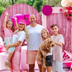 KatchOn, Pink Backdrop for Pink Party Decorations- 3.2x6.5 Feet,Pack of 2 |Galentines Day Decorations | Valentines Day Decorations - 1 of 4