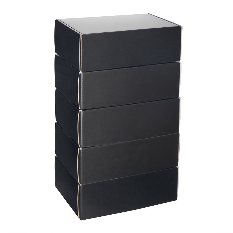 Stockroom Plus 25 Pack Corrugated Packaging Boxes for Shipping, Cardboard Mailers for Small Business, Boutiques, Mailing Gifts, Black, 9 x 6 x 3 in, 5 of 9