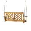 Gulches Acacia Wood Porch Swing 49.25¡± Wide, 800lbs Capacity, Slatted Seating with 8ft (244'') Chains, Handmade Finish for Garden/Deck/Patio - 3 of 4