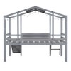 NicBex House Shaped Twin over Twin Loft Bunk Bed, Wooden Bed Frame with Guardrails and Slide for Bedroom - 4 of 4