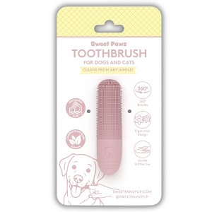 Sweet Paws Silicone 360 Finger Toothbrush for Dogs and Cats - Blush Pink - 1 of 4