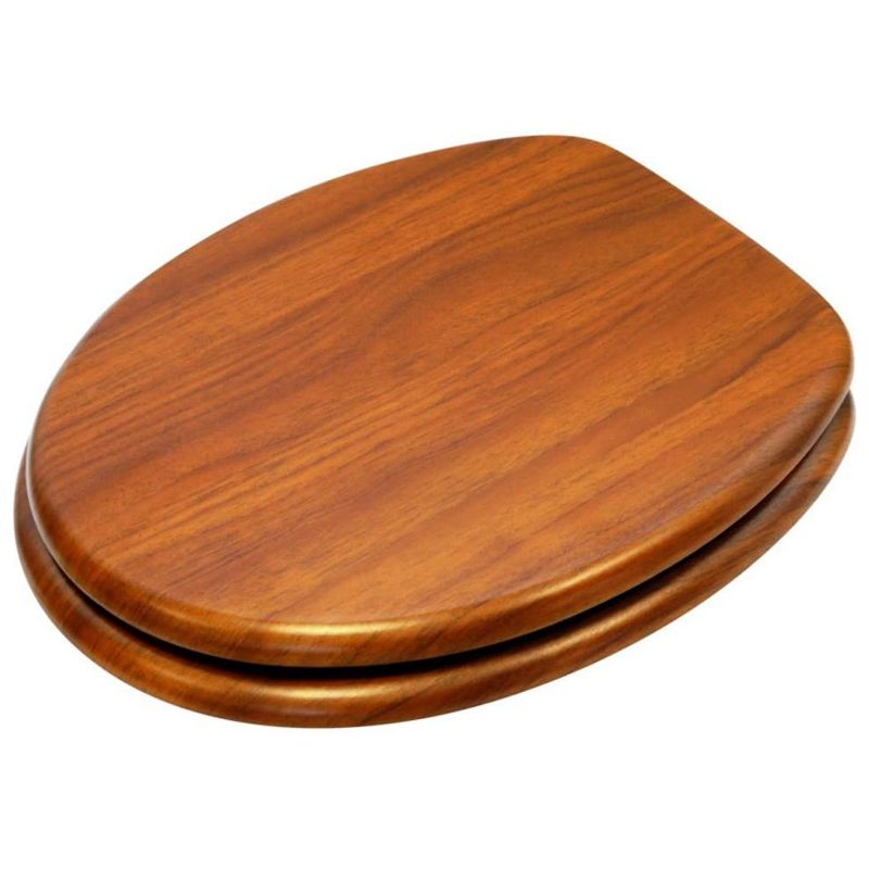Sanilo Round Molded Wood Toilet Seat with No Slam, Slow, Soft Close Lid, Stainless Steel Hinges, Unique Fun Decorative Design, Vintage Wood Grain, 2 of 7