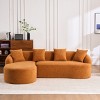 98.8" L-Shaped Chenille Sectional Sofa, 3-Seater Modular Couch with Curved Chaise, No Assembly for Living Room Apartment-3irtyhousy - 2 of 4