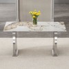 NicBex 63" Modern Rectangle Dining Table,Kitchen Table with Black Tabletop and Metal Legs for 4 Seaters,Gold/White Silver/Silver - 4 of 4