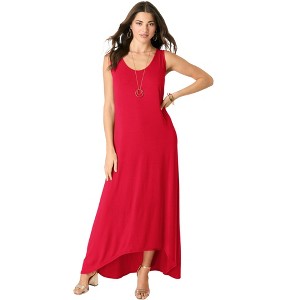 Roaman's Women's Plus Size A-Line Maxi Dress - 1 of 3