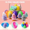Joyfy 12 Packs Easter Eggs Filled with Wind-up Toys, Colorful Egg Jumping Chicks and Bunnies for Kids Easter Basket Stuffer, Egg Hunt, Classroom Prize - 2 of 4