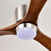 YUHAO 52 Inch Flush Mount  Quiet 6 Speed DC Motor Ceiling Fan with Light, 3 Walnut Wood Blades - 4 of 4
