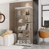 White Double-Door Glass Display Cabinet: 5 Shelves, Quick Install - Ideal for Living Room, Bedroom, Office - 3 of 4